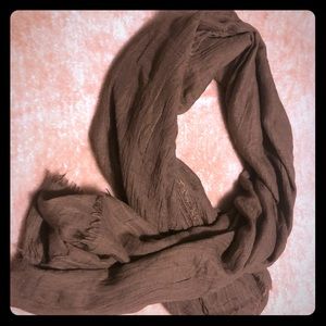 Rich Moment cocoa brown fringe wrap/scarf